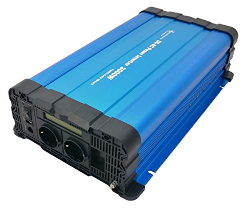 SOLARTRONICS Spannungswandler FS3000D 24V 3000 Watt mit Display - Wechselrichter 24v auf 230v - Reiner Sinus - LiFePO4/Lithium, Blei-, Gel oder AGM-Batterie kompatibel - USB - Fernbedienung optional von solartronics