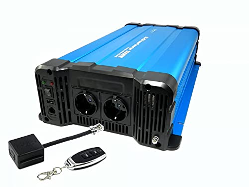 SOLARTRONICS FS3000DR Spannungswandler 12V 230V 3000 Watt - Reiner Sinus Wechselrichter 12V auf 230V für Wohnwagen & Wohnmobil - 6000W Spitzenleistung - mit Schuko, USB Anschluss & Fernbedienung von solartronics