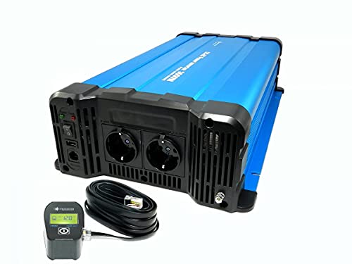 SOLARTRONICS FS3000DR Spannungswandler 12V 230V 3000 Watt - Reiner Sinus Wechselrichter 12V auf 230V für Wohnwagen & Wohnmobil - 6000W Spitzenleistung - mit Schuko, USB Anschluss & Fernbedienung von solartronics