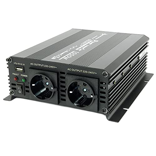 SOLARTRONICS Spannungswandler NM1000 24V 1000 Watt SCHWARZ - 2000 Watt Spitzenleistung - Wechselrichter 24v auf 230v - Blei- oder AGM-Batterie kompatibel - mit Schuko- & USB Anschluss SOLARTRONICS Spannungswandler NM1000 24V 1000 Watt SCHWARZ - 2000 Watt Spitzenleistung - Wechselrichter 24v auf 230v - Blei- oder AGM-Batterie kompatibel - mit Schuko- & USB Anschluss von solartronics