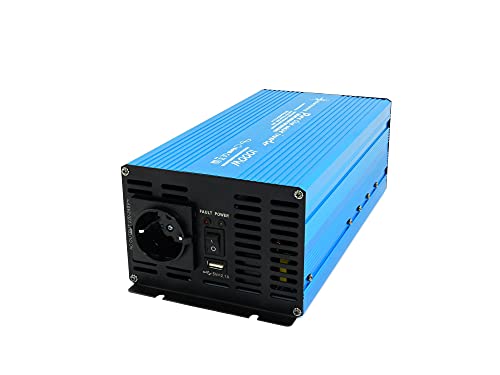SOLARTRONICS TS1000 Spannungswandler 12V auf 230V - Wechselrichter 1000-2000 Watt Spitzenleistung Reiner Sinus Inverter mit Schuko-& USB Anschluss von solartronics