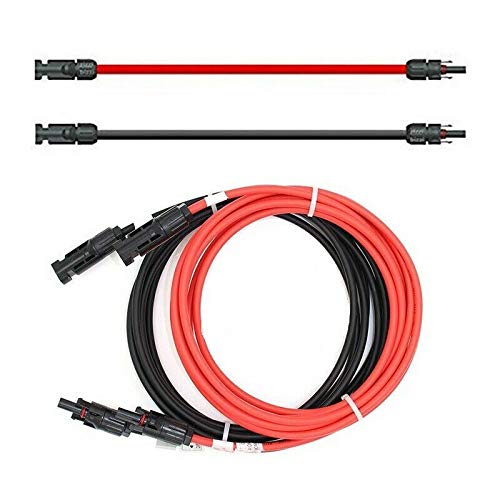 SOLARTRONICS Verlängerungskabel 6mm² inkl. Solarstecker 2x1m - PV Kabel H1Z2Z2-K beidseitig rot/schwarz - Photovoltaik Kabel mit Stecker - Solarkabel für PV Solaranlage - Made in Germany (2 x 1m) von solartronics