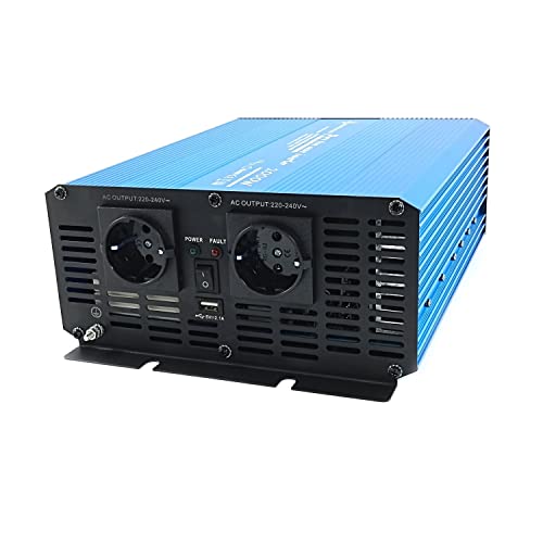 solartronics Spannungswandler TS2000 24V 2000/4000 Watt Reiner Sinus blau Solar Inverter Wechselrichter Umrichter USB AC Steckdose von solartronics