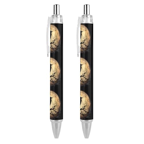 soldwellsd Schwarzer Rabe und Mond Druckkugelschreiber mit feiner Spitze, 0,5 mm, Bürobedarf für Damen und Herren soldwellsd Schwarzer Rabe und Mond Druckkugelschreiber mit feiner Spitze, 0,5 mm, Bürobedarf für Damen und Herren von soldwellsd