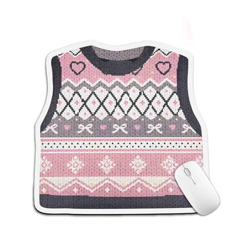 New Knitted Sweater Pattern Mouse Pad,Cute Sweater Vest Print Mouse Pad,Non-Slip Knitted Style Rubber Base,Unique Novel Clothes Shape New Knitted Sweater Pattern Mouse Pad,Cute Sweater Vest Print Mouse Pad,Non-Slip Knitted Style Rubber Base,Unique Novel Clothes Shape von soluk