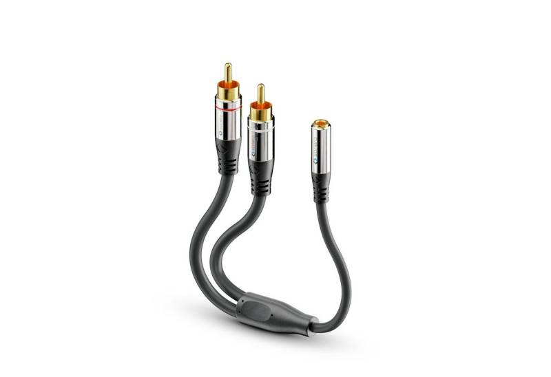 sonero sonero® Premium Audio Adapter, 0,20m, 2x Cinch Stecker auf 3,5mm Klink Audio-Kabel von sonero