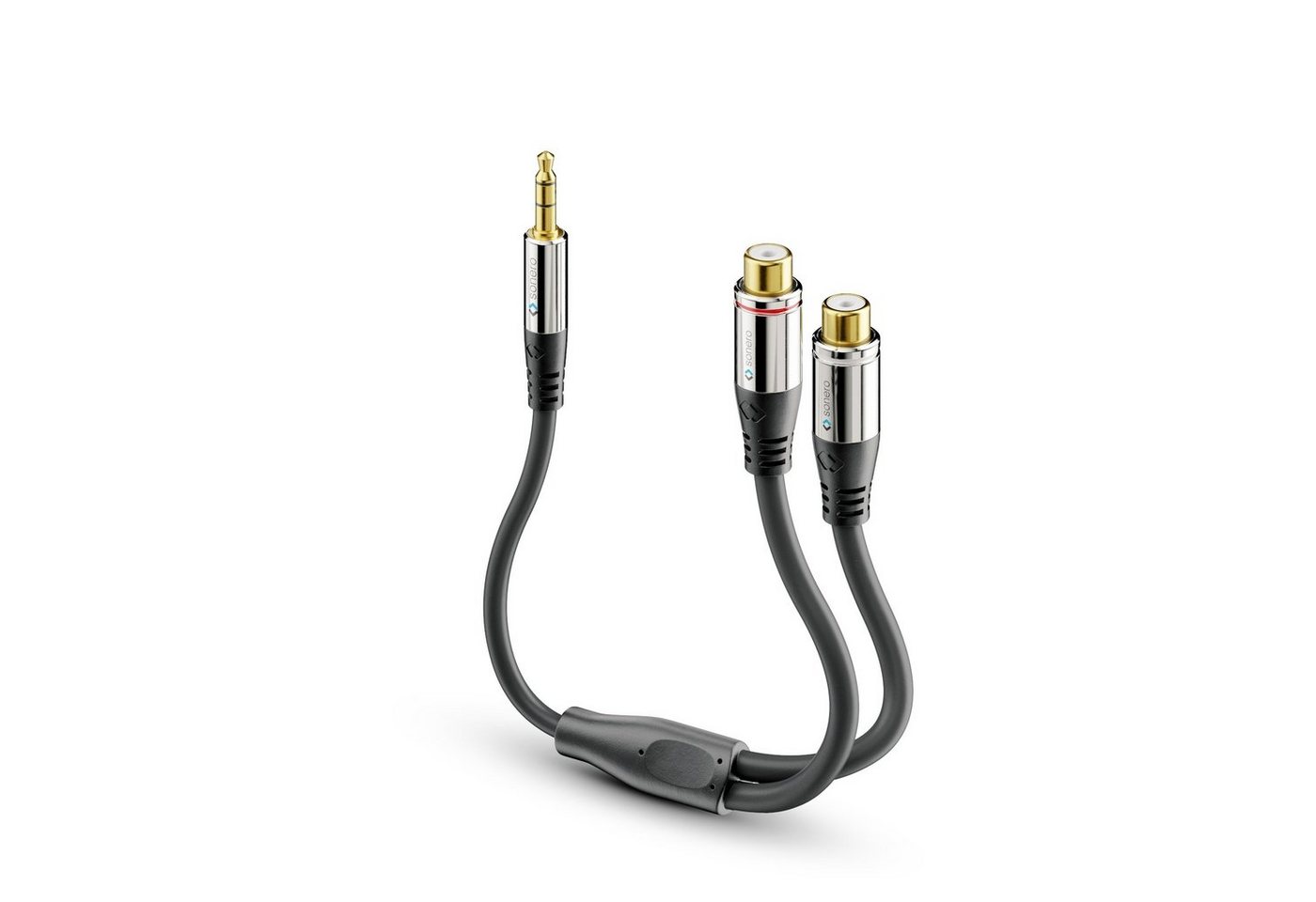 sonero sonero® Premium Audio Adapter, 0,20m, 3,5mm Klinke Stecker auf 2x Audio-Kabel von sonero