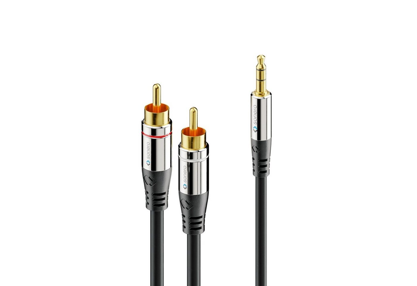 sonero sonero® Premium Audio Adapterkabel, 10,0m, 3.5mm Klinke auf 2x Cinch Audio-Kabel von sonero