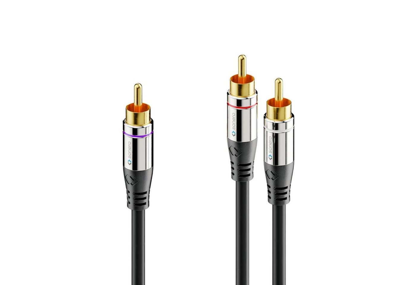 sonero sonero® Premium Cinch Audiokabel, 1x Cinch Stecker auf 2x Cinch Stecke Audio-Kabel von sonero