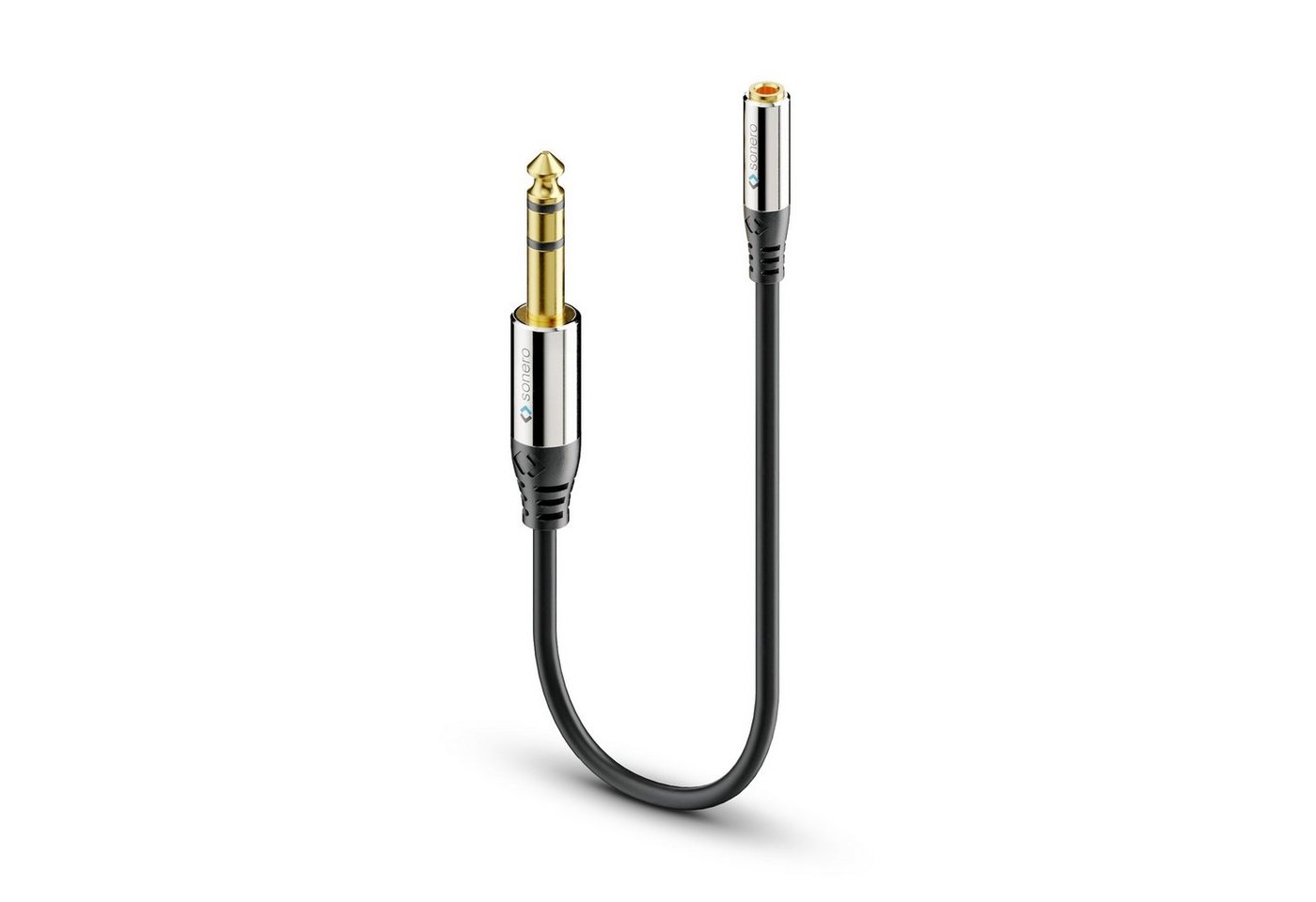 sonero sonero® Premium Kopfhörer Adapter, 0,20m, 6,3mm Klinke Stecker auf Audio-Kabel von sonero
