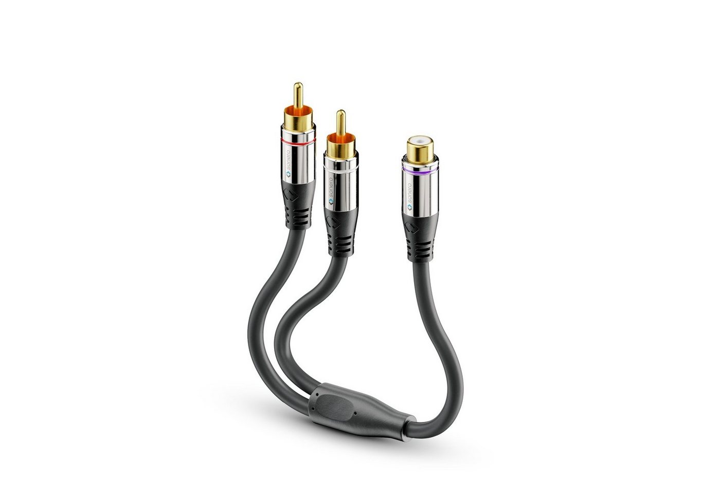 sonero sonero® Premium Subwoofer Audio Adapter, 0,20m, 2x Cinch Stecker auf Audio-Kabel von sonero