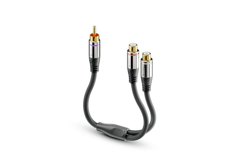 sonero sonero® Premium Subwoofer Audio Adapter, 0,20m, Cinch Stecker auf 2x Audio-Kabel von sonero