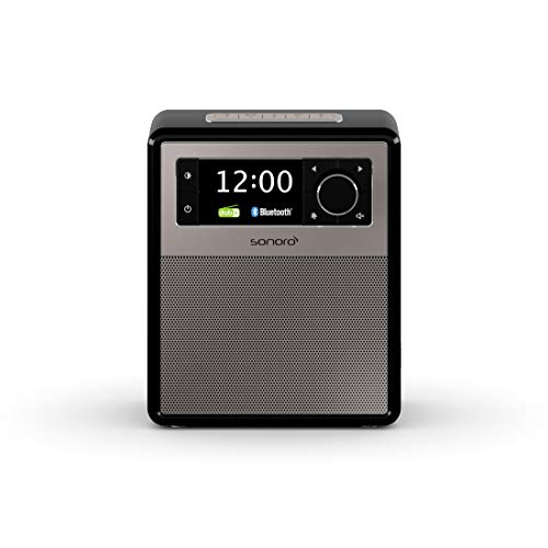 sonoro Easy DAB Plus Radio mit Bluetooth (tragbar, UKW/FM, Wecker, Sleep-Timer, LED Nachtlicht, Akku/Batterie/Netzbetrieb) Design Digitalradio Schwarz von sonoro