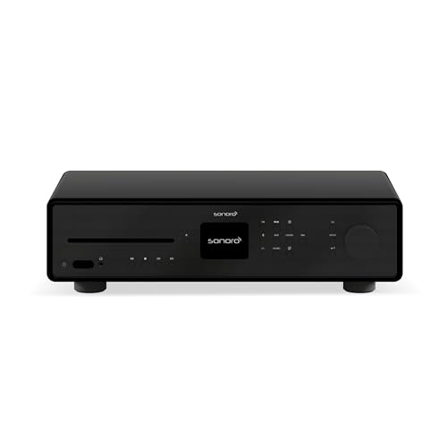 sonoro Maestro HiFi Receiver mit Class D Verstärker, CD Player & Internetradio (Bluetooth, UKW, DAB Plus, Spotify, Amazon, Deezer) Matt Schwarz von sonoro