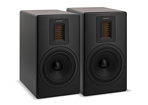 sonoro Orchestra Regallautsprecher Set (2 Wege Bassreflex, Holzgehäuse, perfekte Ergänzung zum Maestro) Design Lautsprecher Boxen in Schwarz/Schwarz von sonoro