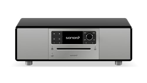 sonoro Prestige Kompaktanlage mit CD Player, Bluetooth und Internetradio (UKW, WLAN, DAB Plus, Spotify, Amazon, Deezer) Schwarz von sonoro