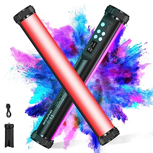 SOONPHO LED Videoleuchte RGB Lichtstab Fotografie 360° Drehung Mini Magnetisch anziehbar Handheld Fotografie Licht mit Eingebautem Akku 2500-9000K RGB für Anime Figur Schießen von soonpho