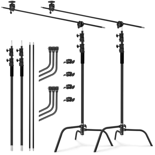 Soonpho 2-Pack C Stand Set Stativ Heavy-Duty Stahl C Ständer aus Edelstahl Schwarz 330 cm Verstellbares Lichtständer für Studio Softbox Reflektor Lichtstativ für Godox AD200 Pro SK400II Aputure 120D Soonpho 2-Pack C Stand Set Stativ Heavy-Duty Stahl C Ständer aus Edelstahl Schwarz 330 cm Verstellbares Lichtständer für Studio Softbox Reflektor Lichtstativ für Godox AD200 Pro SK400II Aputure 120D von soonpho