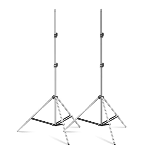 Soonpho 2 Pack Lichtstativ Aluminium Lampenstativ Galgenstativ Licht Beleuchtungsstativ Lichtständer 6.13ft/187cm mit 1/4 Zoll Schraubefür Softbox,Reflektoren,Fotografie von soonpho