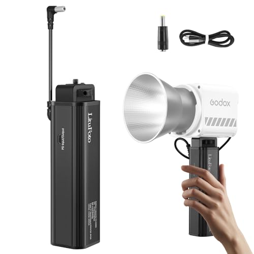 Soonpho Battery Handle Grip Griff Portable Power Bank Handle Grip Stick für GODOX ML100bi Aputure COB LED Lights DSLR Camera iPhone Smartphones GoPro,Handle Battery 20700mAh 100Wh 24V/3A Input/Output von soonpho