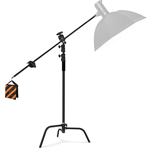 Soonpho C Stand Edelstahl Heavy Duty mit Galgenstativ 330 cm und 130cm Haltearm Kit,1 Grip Head Einstellbar,Lichtstativ,für Aufnahmestudio,Softbox,Monolights,Fotoreflektoren, Blitze,Kameras von soonpho