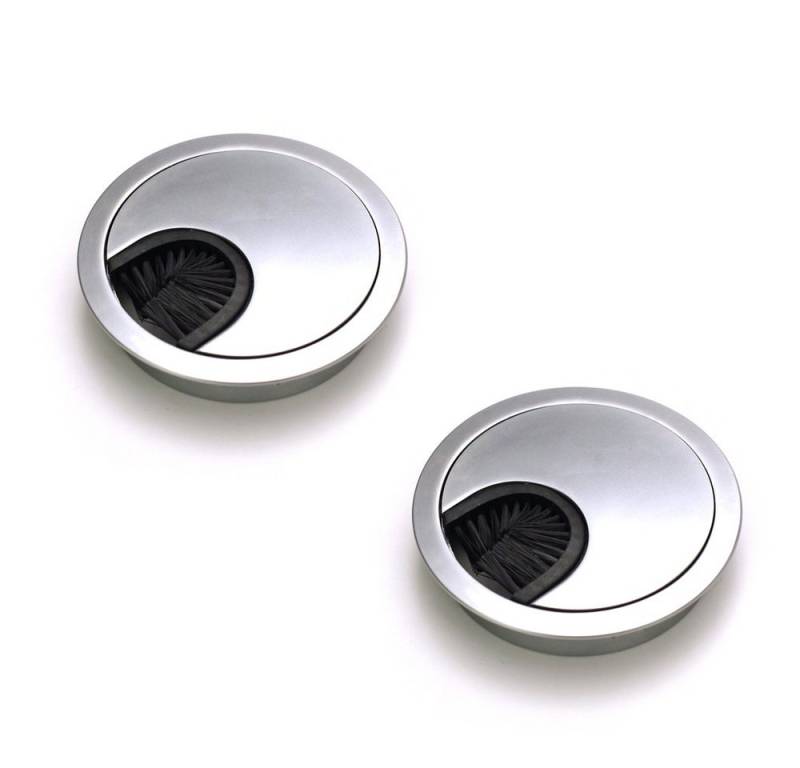 sossai® Kabelführung Metall Kabeldurchlass Ø60/Ø80mm in Alu-Design (2-St) von sossai®