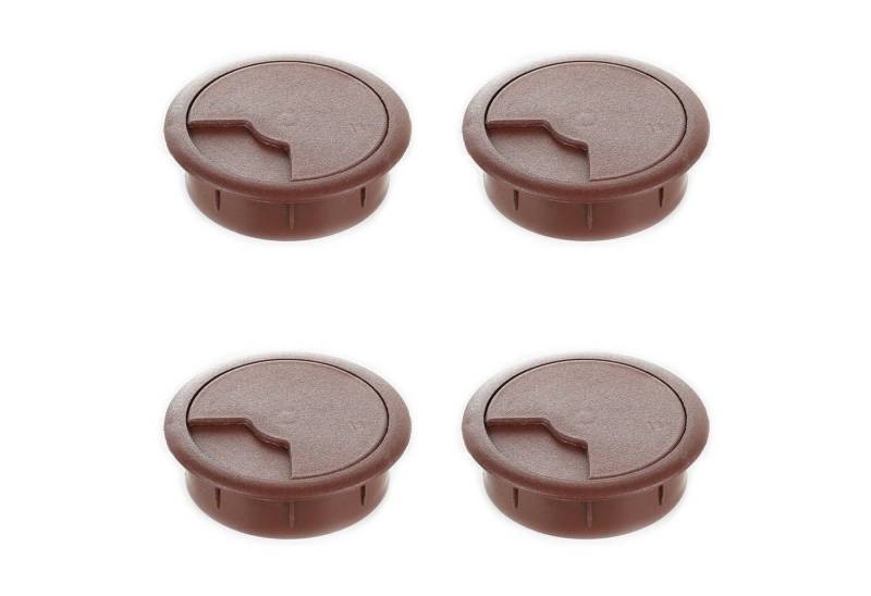 sossai® Kabelführung Schreibtisch Kabeldurchlass Ø60/Ø80mm in Braun (4-St) von sossai®