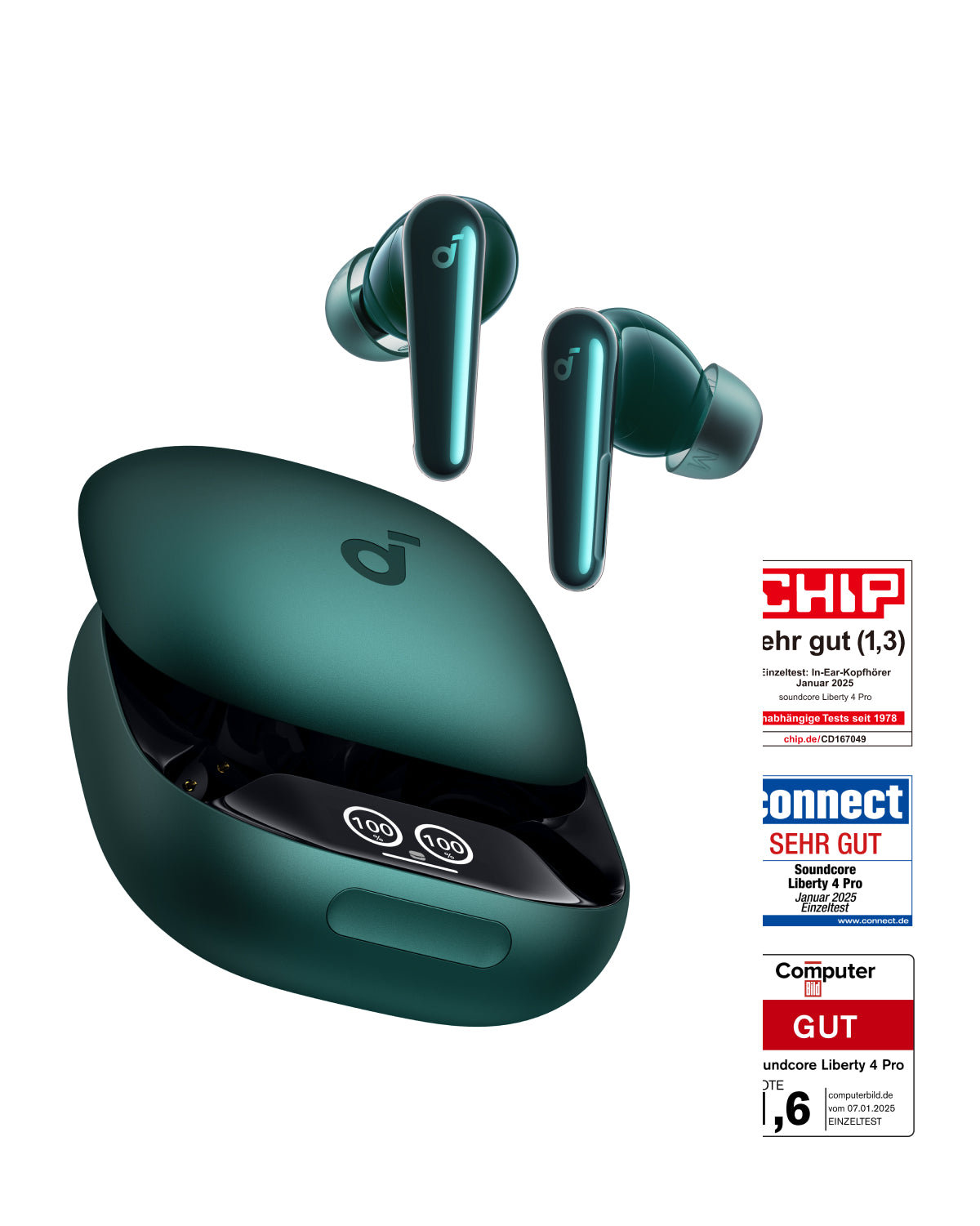 Liberty 4 Pro | True Wireless Earbuds mit Noise Cancelling Grün Matt Liberty 4 Pro | True Wireless Earbuds mit Noise Cancelling Grün Matt von soundcore