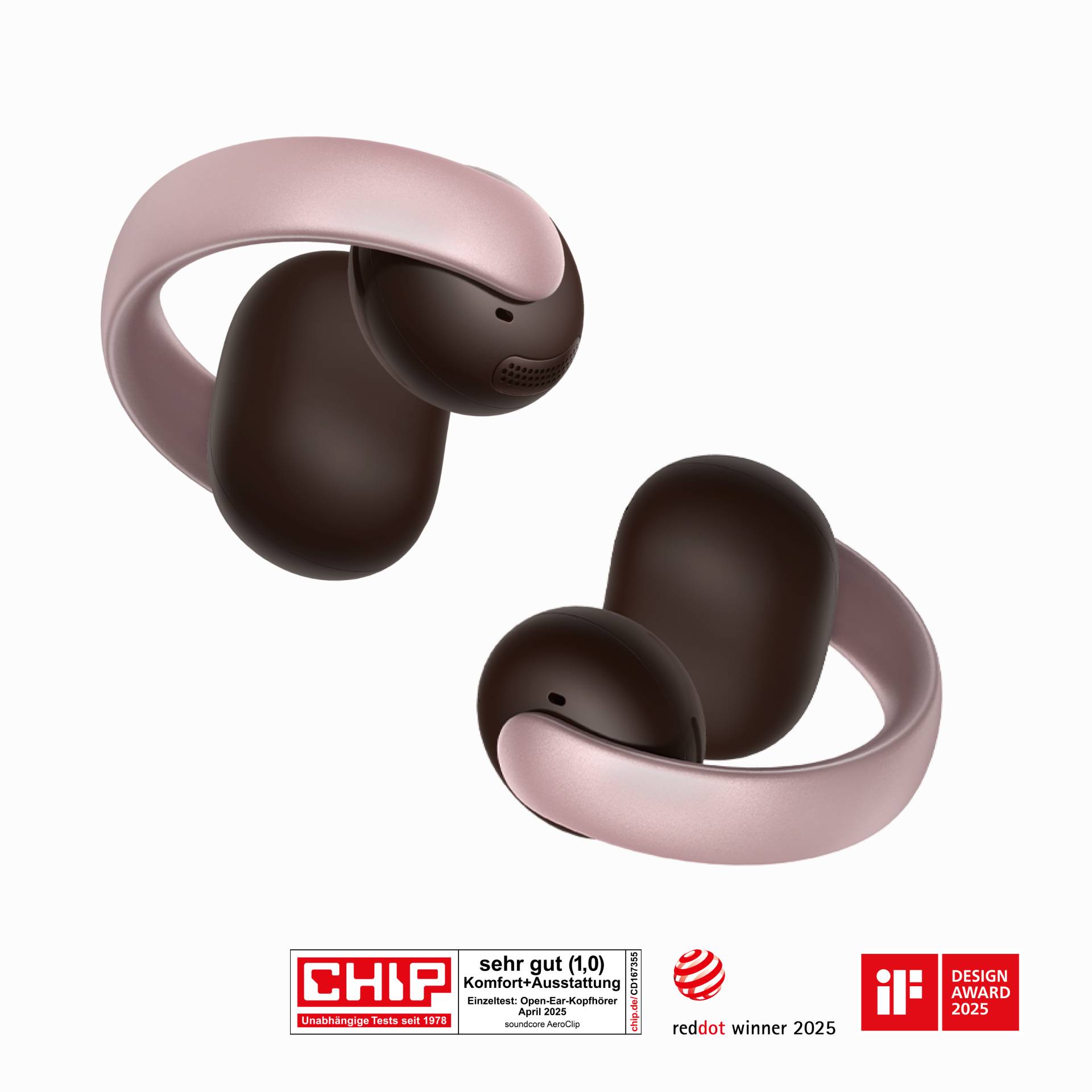 soundcore AeroClip | Open-Ear Clip-Earbuds mit adaptivem Komfort Mattes Rosébraun soundcore AeroClip | Open-Ear Clip-Earbuds mit adaptivem Komfort Mattes Rosébraun von soundcore