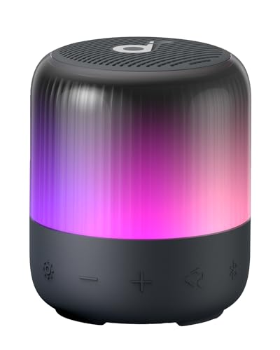 soundcore Glow Mini Speaker, Tragbarer Bluetooth-Lautsprecher, 360° Sound, Lichtshow, 12h Spielzeit, Individuell Einstellbare EQ & Licht, IP67 Wasser- & Staubdicht, für Camping, Zuhause & Strandpartys von soundcore