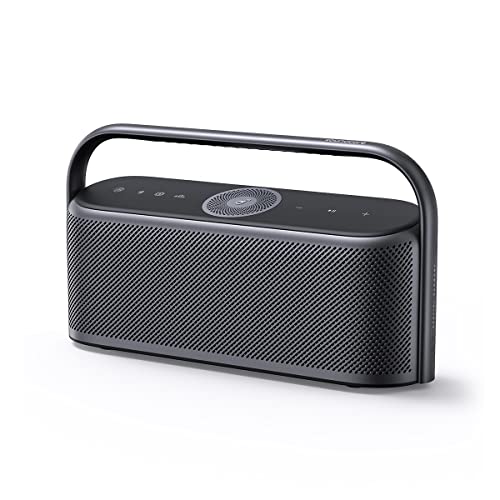 soundcore Motion x600 tragbarer Bluetooth Lautsprecher, kabelloses Hi-Res Spatial Audio, 50W räumlicher Sound, IPX7 Wasserschutz, 12h Wiedergabe, Pro EQ, Tragegriff, AUX-IN (Schwarz) (Generalüberholt) von soundcore