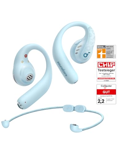 soundcore by Anker Open-Ear Kopfhörer AeroFit Pro, 46h Akku, Intensiver Sound LDAC, Ultra leicht, Bequem, Ergonomisches Design, Bluetooth 5.3, IP55 Wasserschutz, App, Kabellos soundcore by Anker Open-Ear Kopfhörer AeroFit Pro, 46h Akku, Intensiver Sound LDAC, Ultra leicht, Bequem, Ergonomisches Design, Bluetooth 5.3, IP55 Wasserschutz, App, Kabellos von soundcore