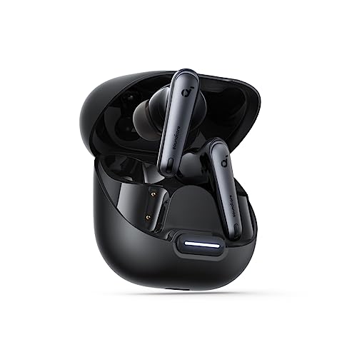 soundcore by Anker Liberty 4 NC Bluetooth-Kopfhörer mit Geräuschunterdrückung, 98,5% Noise Cancelling, Adaptive für Ohren und Umgebung, 50H Wiedergabe (Schwarz) (Generalüberholt) von soundcore