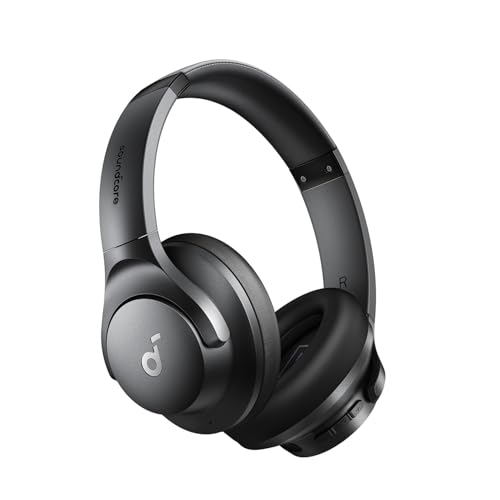 soundcore by Anker Q20i kabelloser Bluetooth Over-Ear-Kopfhörer mit Hybrid Active Noise Cancelling, 40h Spielzeit im ANC-Modus, Hi-Res Audio, tiefer Bass, Personalisierung per App(Schwarz) von soundcore