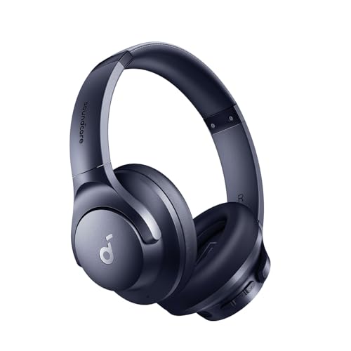 soundcore by Anker Q20i kabelloser Bluetooth Over-Ear-Kopfhörer mit Hybrid Active Noise Cancelling, 40h Spielzeit im ANC-Modus, Hi-Res Audio, tiefer Bass, Personalisierung per App (Blau) von soundcore