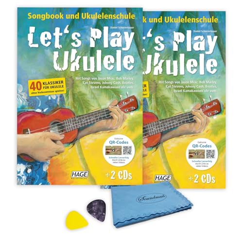 2 x Let's Play Ukulele: (Doppelpack) mit 2 CDs, QR-Codes - Songbook und Gitarrenschule - ISBN 9783866263062 - Gitarre spielen lernen mit 40 Gitarrenklassikern + Pleks - (2er Pack) von soundman