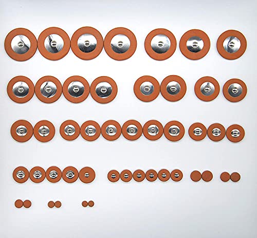 47 Polster Soundman® Universal Polsterset Altsaxophon Saxophon Saxophonpolster Set Werkstatt Reparatur Wartung Metall Pads Metallresonatoren 47 Stück von soundman