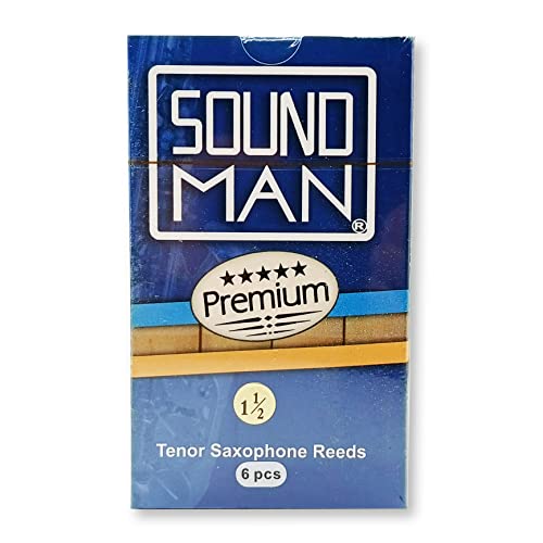 6 Soundman® Blättchen für Tenorsaxophon - Rohrblätter für Saxophon - Schachtel à 6 Stück (Stärke 1,5) von soundman