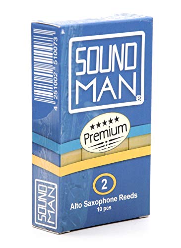 Soundman® Blättchen für Altsaxophon - 10 Rohrblätter für Saxophon - Schachtel à 10 Stück - Stärke 2,0 von soundman