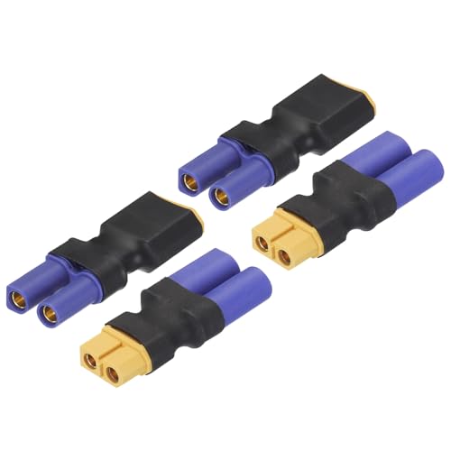 sourcing map 1 Paar XT60 Stecker an EC5 Weiblich 1 Paar XT60 Buchse zu EC5 Männlich Steckverbinder Adapter für RC RC LiPo Akku Konverter von sourcing map