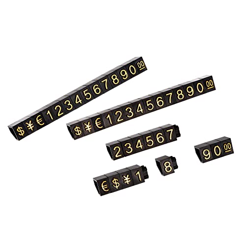 sourcing map 10 Satz Verstellbar Abnehmbar Mini Würfel Preisschild Display Nummer Buchstabe Preisschild Ständer Kit für Ladentheke Goldton Schwarz 6.3x9mm sourcing map 10 Satz Verstellbar Abnehmbar Mini Würfel Preisschild Display Nummer Buchstabe Preisschild Ständer Kit für Ladentheke Goldton Schwarz 6.3x9mm von sourcing map