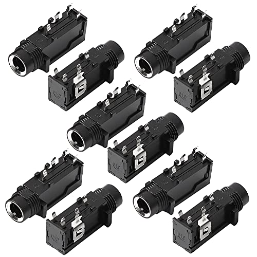 sourcing map 10 Stück 6,35mm Stereo-Buchse 4 Pins PCB Panel Mount Stecker Kopfhörer Mono Thread Lock Audio Jack Connector für DIY Ersatz AV Car Audio MP3 Player, Schwarz sourcing map 10 Stück 6,35mm Stereo-Buchse 4 Pins PCB Panel Mount Stecker Kopfhörer Mono Thread Lock Audio Jack Connector für DIY Ersatz AV Car Audio MP3 Player, Schwarz von sourcing map