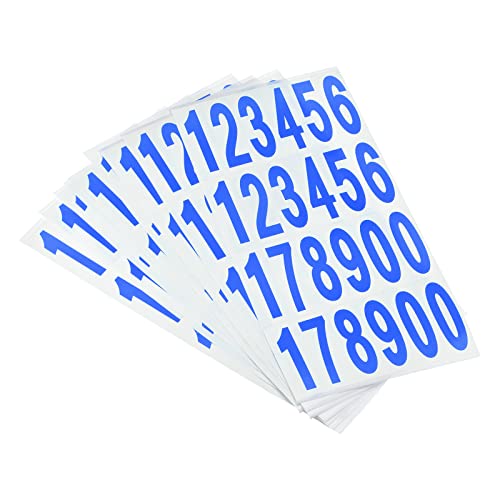 sourcing map 10 Stück Briefkasten-Nummern-Aufkleber, selbstklebendes PVC-Vinyl-Etikett, blau, 76 x 25 mm, für Briefkastenschilder von sourcing map