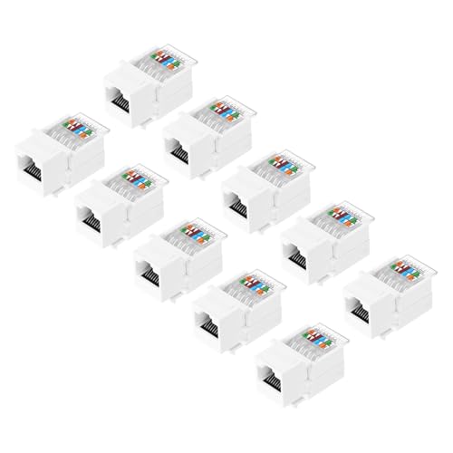 sourcing map 10 Stück Cat 6 werkzeuglose RJ45-Ethernet-Buchse, Cat6-Koppler, kein Stanzwerkzeug erforderlich, Modulanschluss-Adapter, Weiß sourcing map 10 Stück Cat 6 werkzeuglose RJ45-Ethernet-Buchse, Cat6-Koppler, kein Stanzwerkzeug erforderlich, Modulanschluss-Adapter, Weiß von sourcing map