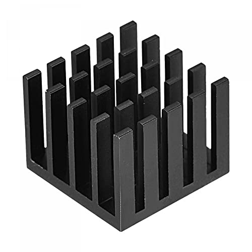 sourcing map 10 Stück Elektronische Wärmeableitung Kühler Aluminium Kühlkörper 20x20x16mm für CPU Schwarz von sourcing map