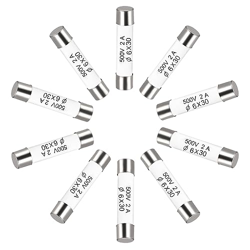 sourcing map 10 Stück Keramik Patronensicherungen Sicherungen Schnelle Ersatz 2A 500V 6x30mm für Verstärker Energiesparlampe Vorschaltgerät sourcing map 10 Stück Keramik Patronensicherungen Sicherungen Schnelle Ersatz 2A 500V 6x30mm für Verstärker Energiesparlampe Vorschaltgerät von sourcing map