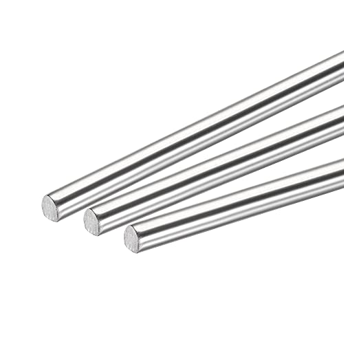 sourcing map 10 Stück Rundstäbe Rundstangen Edelstahlstäbe 304 Edelstahl 3.5 mm Durchmesser 300 mm Länge für verschiedene Wellen DIY Handwerk Modellauto Flugzeug Schiff von sourcing map