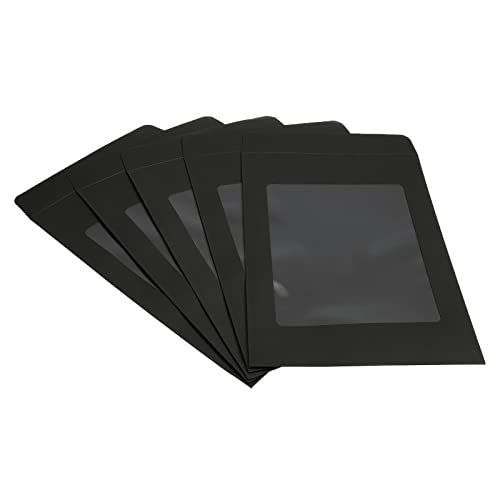 sourcing map 10 Stück Vollgesicht Umschläge mit Fenster A4 Transparent Einseitig zum Fotos Katalogen Versenden Schwarz von sourcing map