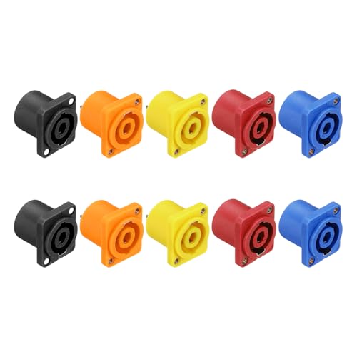 sourcing map 10 x 4-polige Lautsprecherbuchse, Drehverschluss, 2,5 cm XLR-Lautsprecherbuchse, Panel-Halterung, Audio-Mikrofon, Steckerbuchse für NL4-Serie, gemischte Farben sourcing map 10 x 4-polige Lautsprecherbuchse, Drehverschluss, 2,5 cm XLR-Lautsprecherbuchse, Panel-Halterung, Audio-Mikrofon, Steckerbuchse für NL4-Serie, gemischte Farben von sourcing map