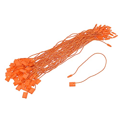 sourcing map 1000 Stück Schild Aufhängen Schnur Schnappverschluss Stifte Schlaufe Preisschild Verschluss Kunststoff Tags Krawatten Orange 7 Zoll von sourcing map